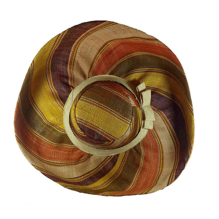 Aina: Multi-Colored Hand Woven Madagascar Raffia Hat (7 inch brim)