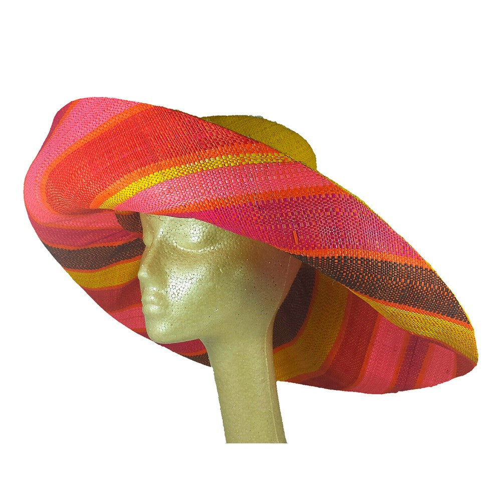 Ando: Hand Woven Multicolored Madagascar Raffia Hat