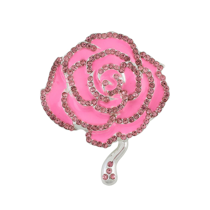 Pink Tea Rose: Alpha Kappa Alpha Sparkling Crystal Brooch