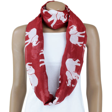 Delta Sigma Theta Inspired Crimson Red Oversized Infinity Elephant Scarf