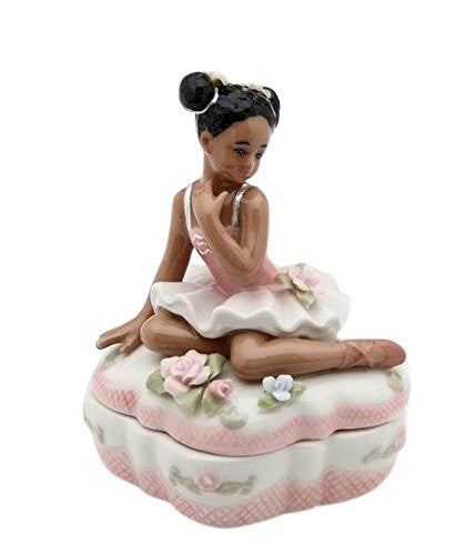 African American Ballerina Trinket Box by Cosmos Gifts