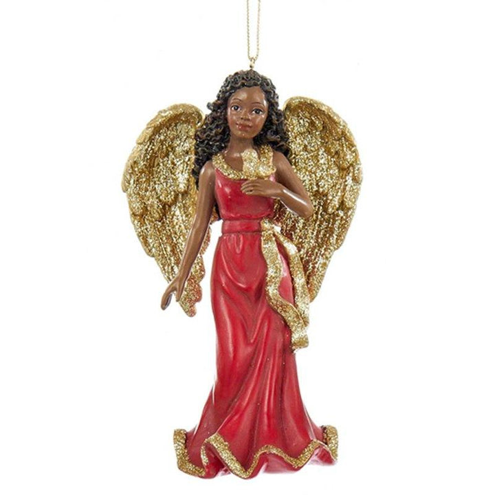 Angel with Dove: African American Christmas Ornament