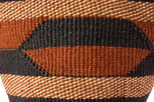 Authentic African Hand Made Sisal and Leather Kiondo (Bag) with Leather Trim