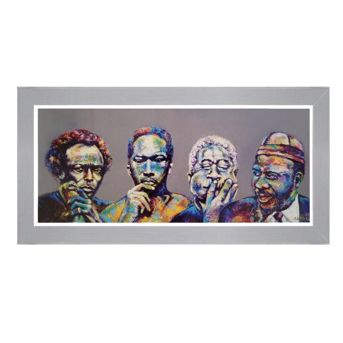 The Originals: Monk, Miles, Coltrane & Dizzy by Andrew Nichols (Silver Frame)