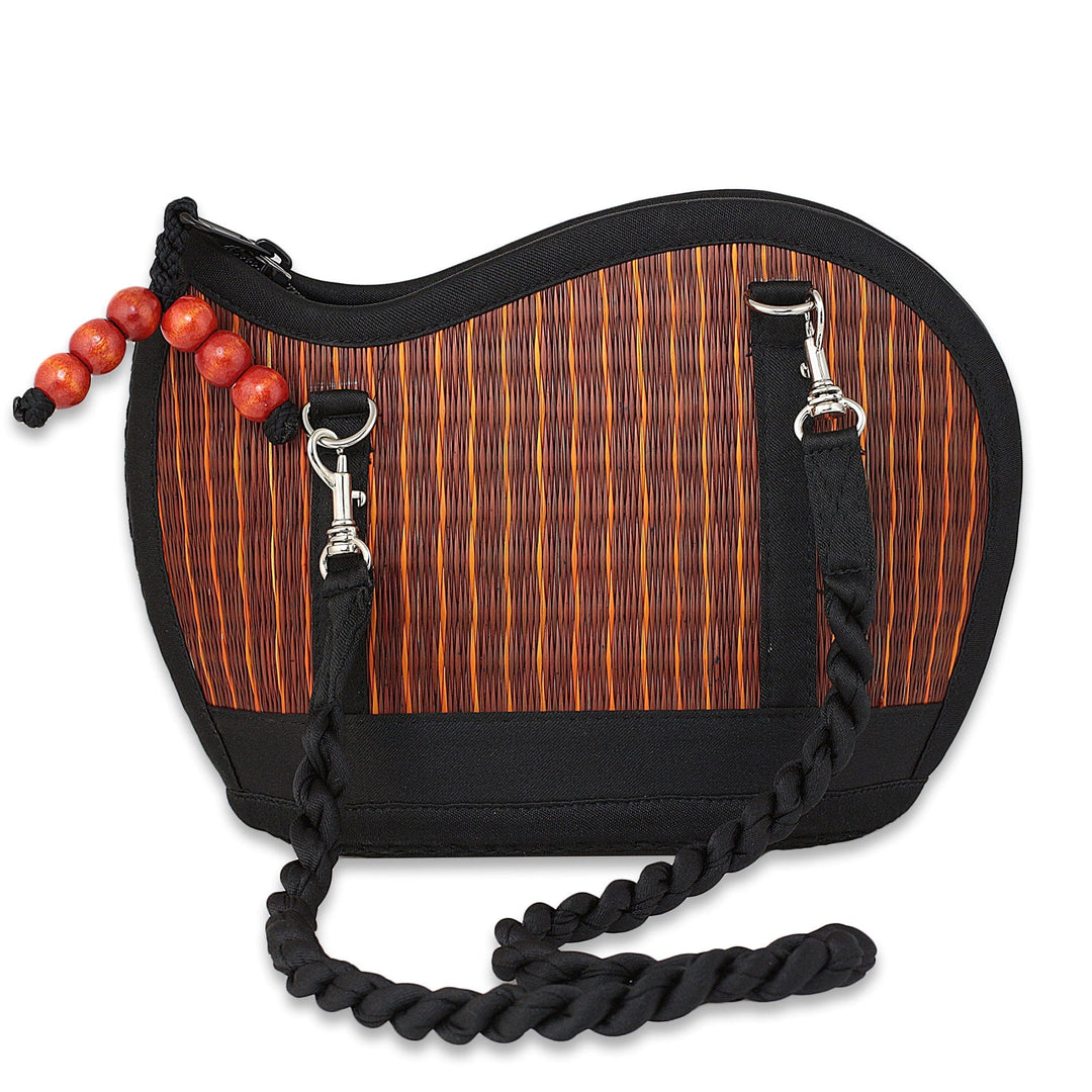 Authentic Cambodian Mini Kiri Wave Purse (Orange Striated)