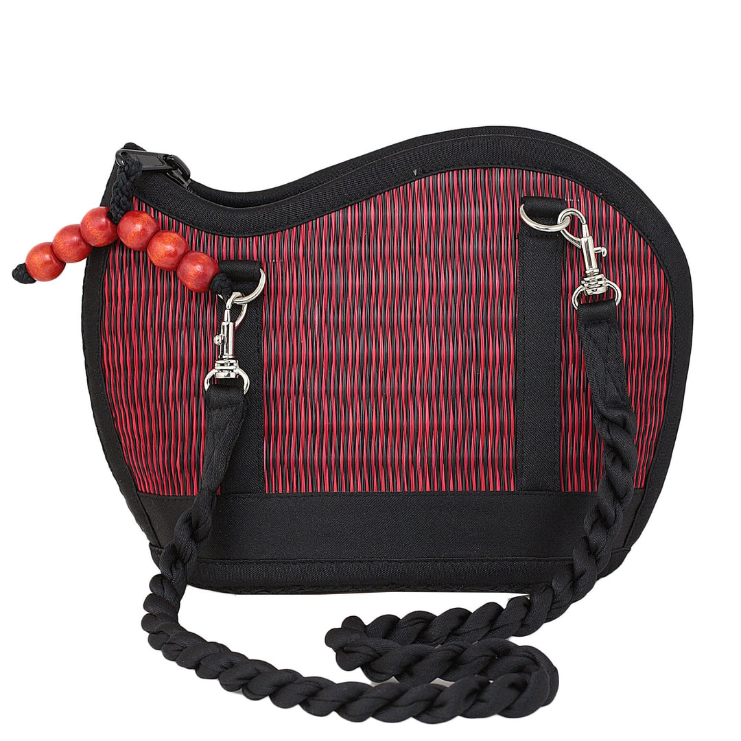 Authentic Cambodian Mini Kiri Wave Purse (Red Striated)