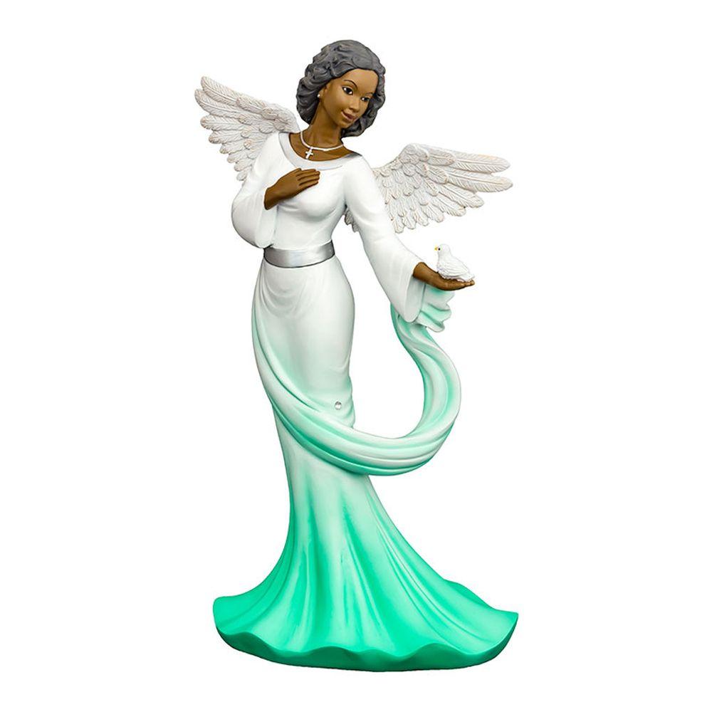 1 of 2: Sash Angel in Green: African American Figurine by Positive Image Gifts
