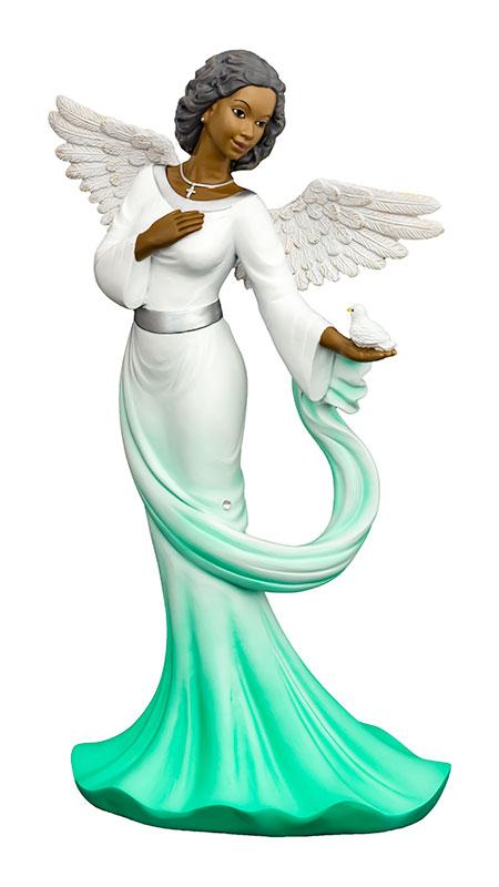 2 of 2: Sash Angel in Green: African American Figurine by Positive Image Gifts