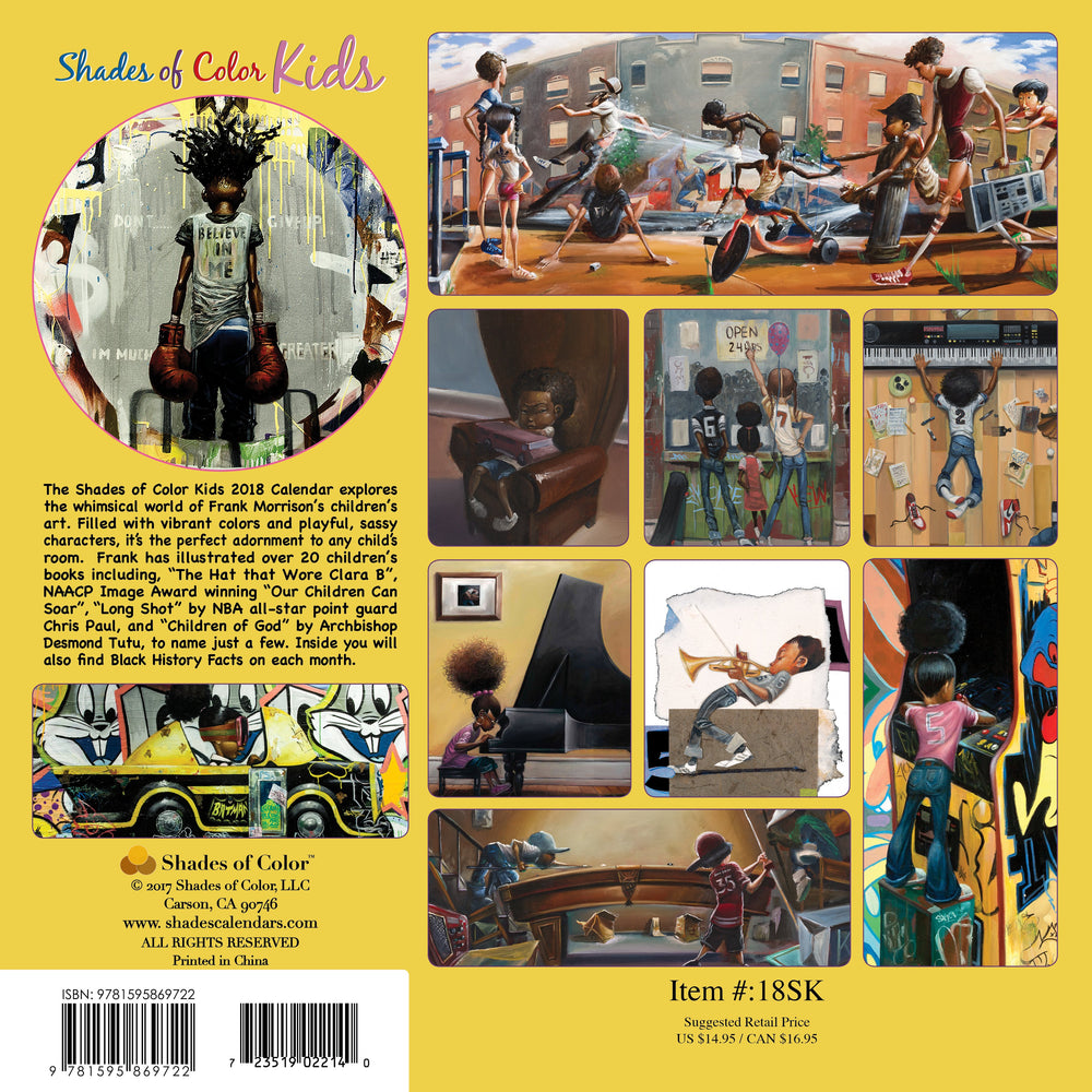 Shades of Color Kids by Frank Morrison (2018 African-American Calendar) - Back