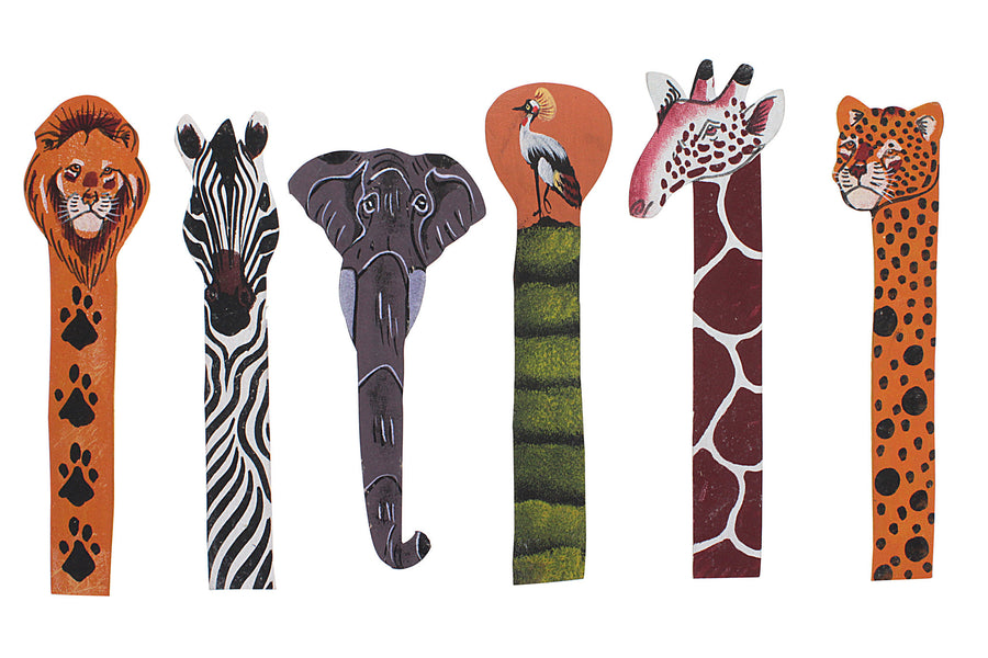 Ugandan Leather Animal Bookmark Set (6 Piece)