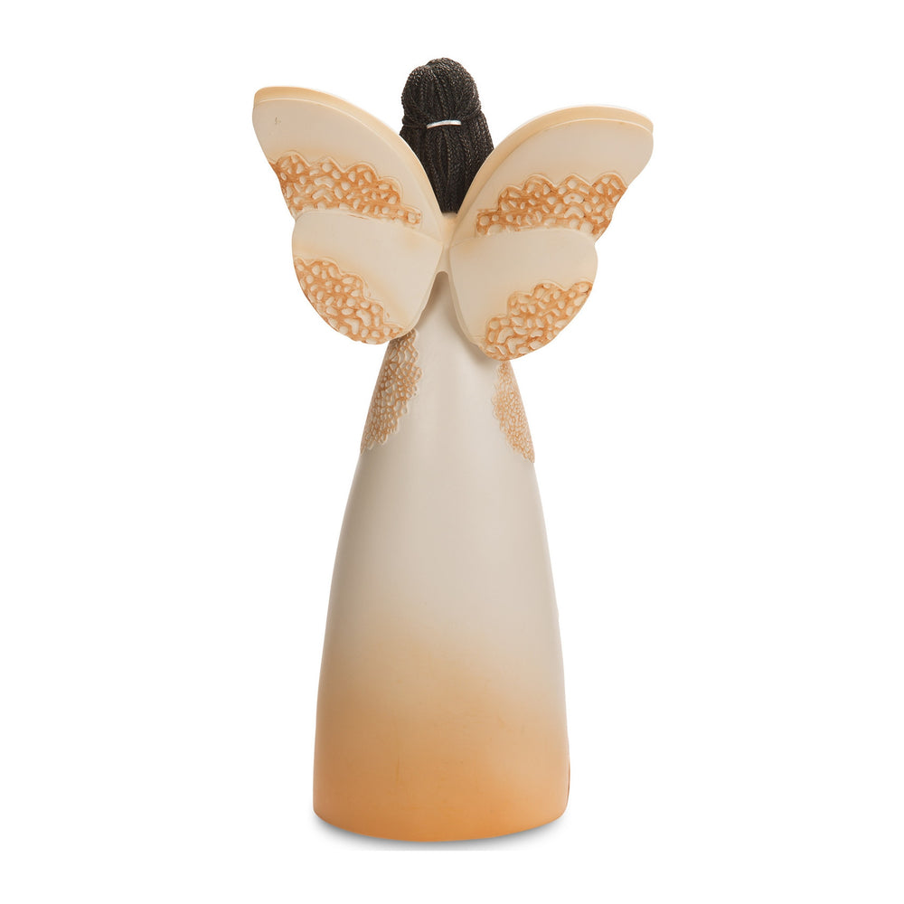 African American Mother Angel Figurine with Flowers (Light Your Way Collection)