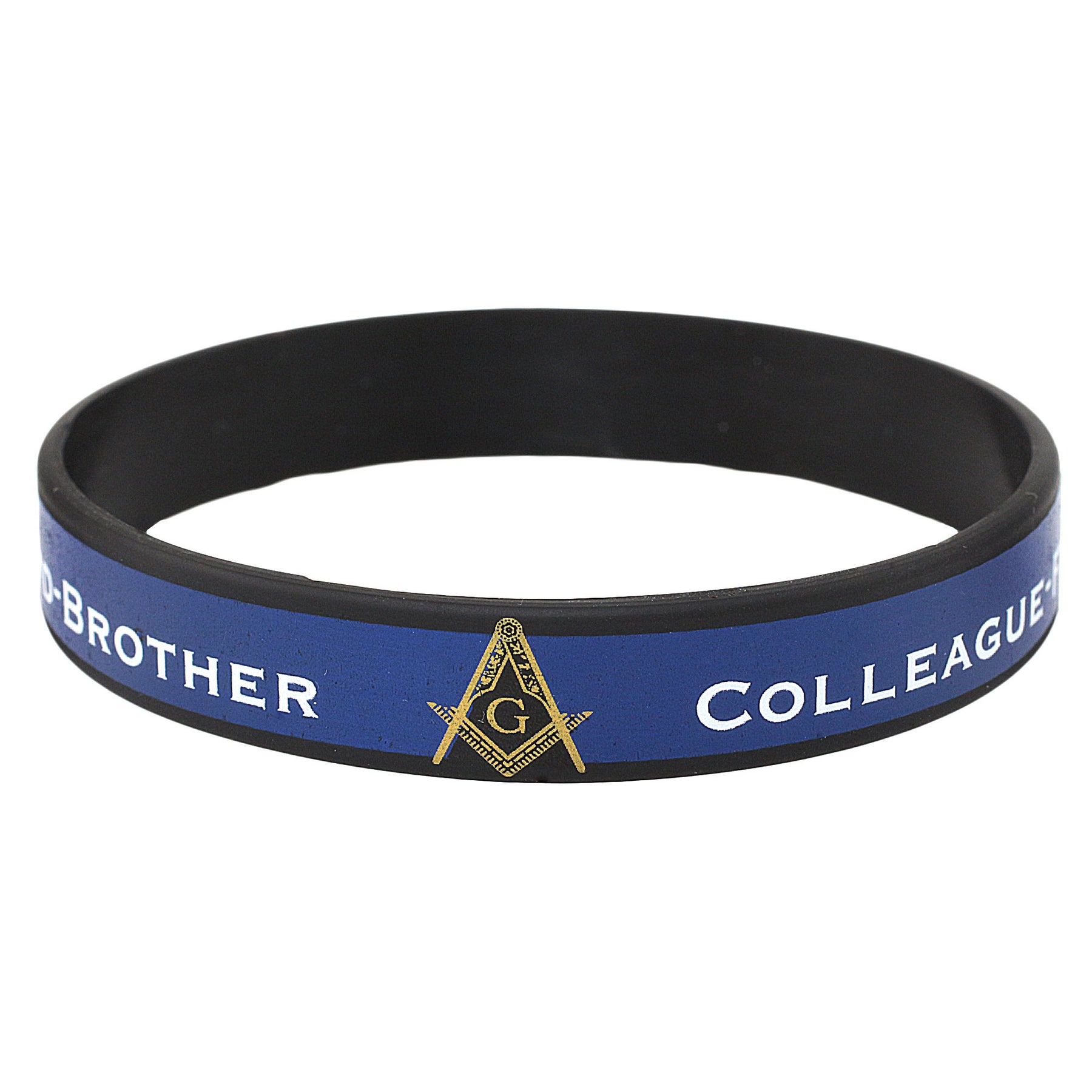 1 of 2: Masonic Silicone Bracelet: Colleague, Friend & Brother