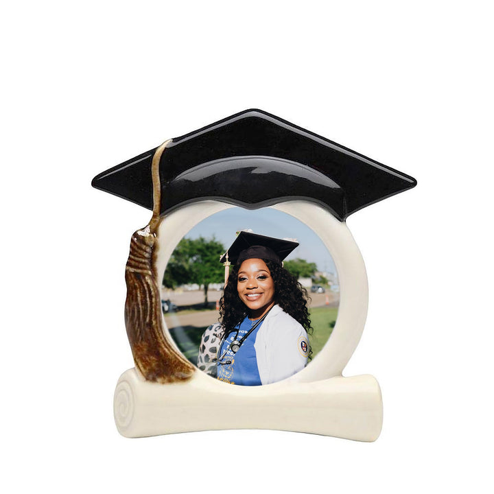 Graduation Cap Ceramic Photo Frame by Cosmos Gifts