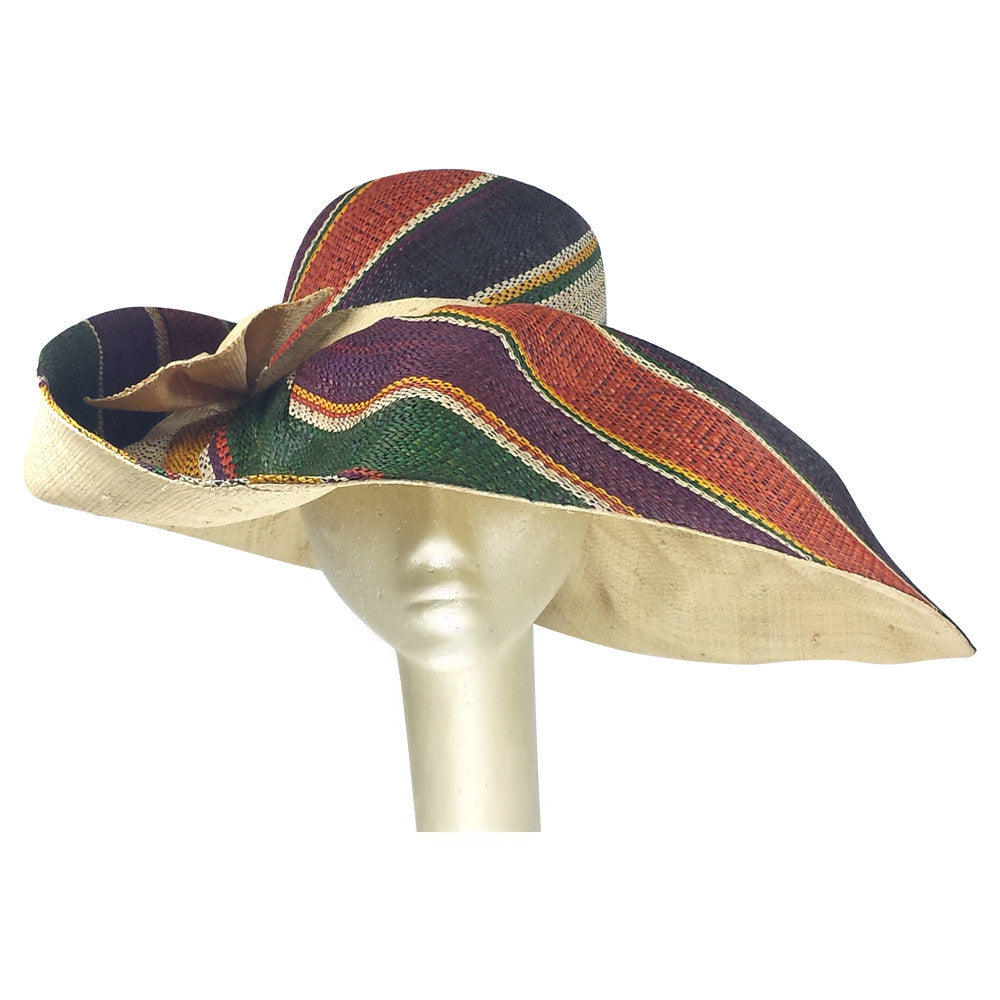 Boipelo: Hand Made Big Brim Madagascar Raffia Kentucky Derby Hat