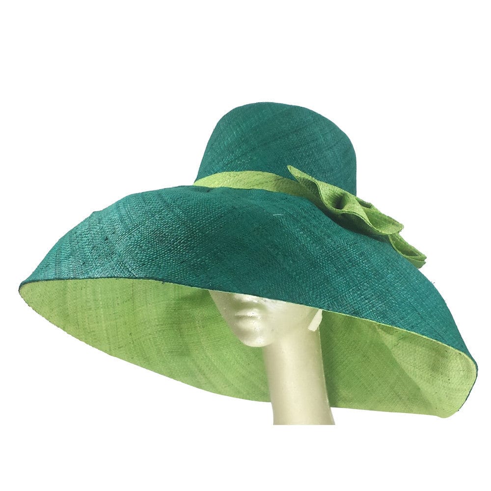 Chiamaka: Hand Made Big Brim Madagascar Raffia Kentucky Derby Hat