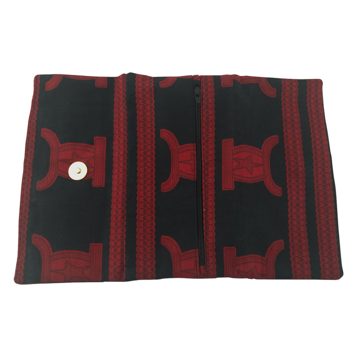 East African Kitenge Fabric Women's Wallet (Black and Red)