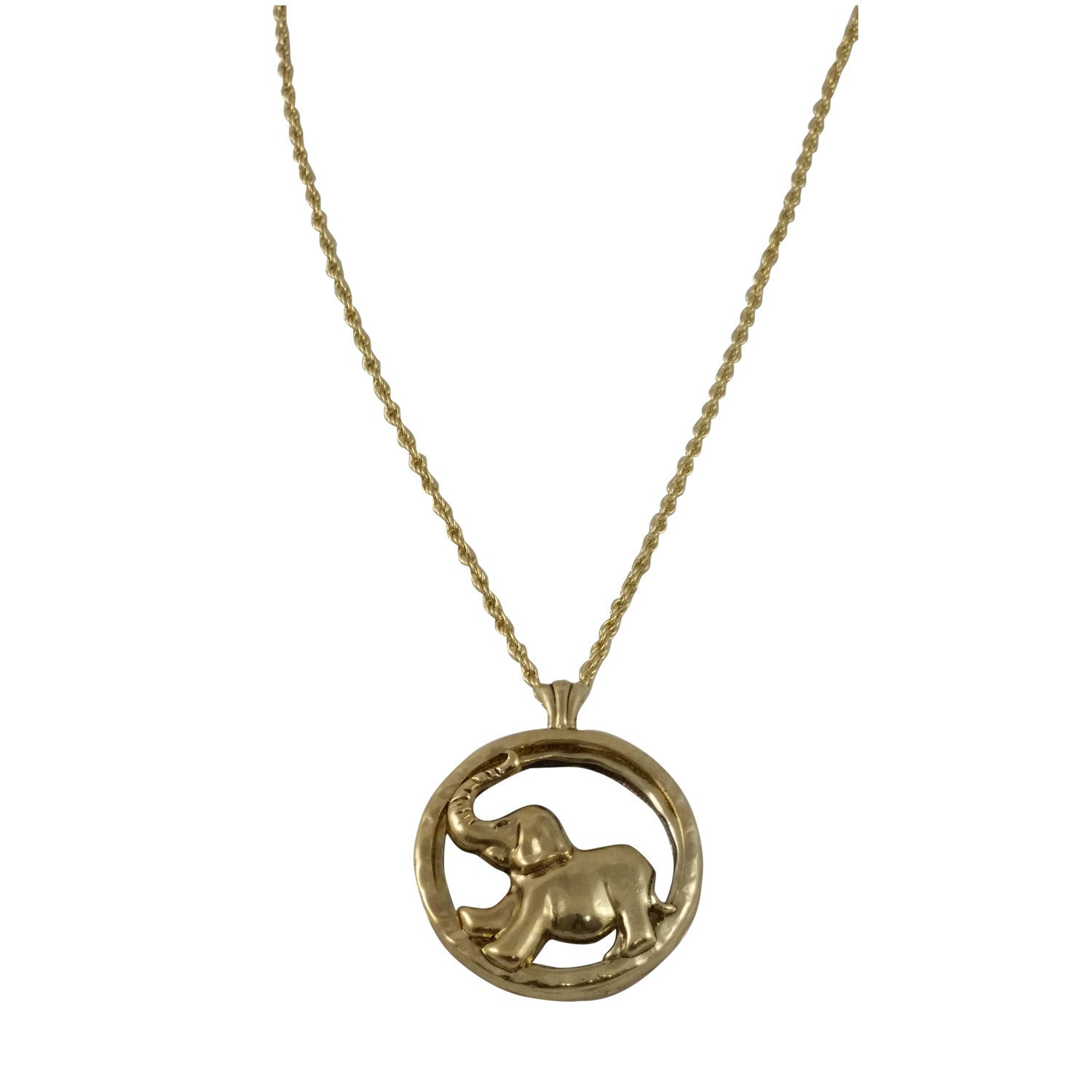 1 of 6: Elephant Pendant with Magnifier Glass (Gold Toned)
