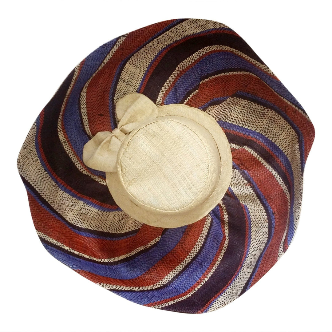 Nombeko: Hand Woven Multicolored Madagascar Big Brim Raffia Sun Hat