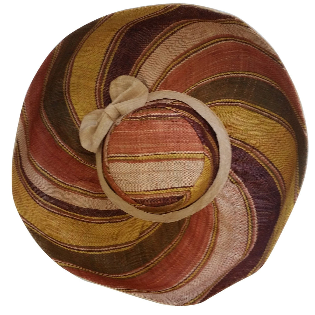 Nomusa: Hand Woven Multicolored Madagascar Big Brim Raffia Sun Hat