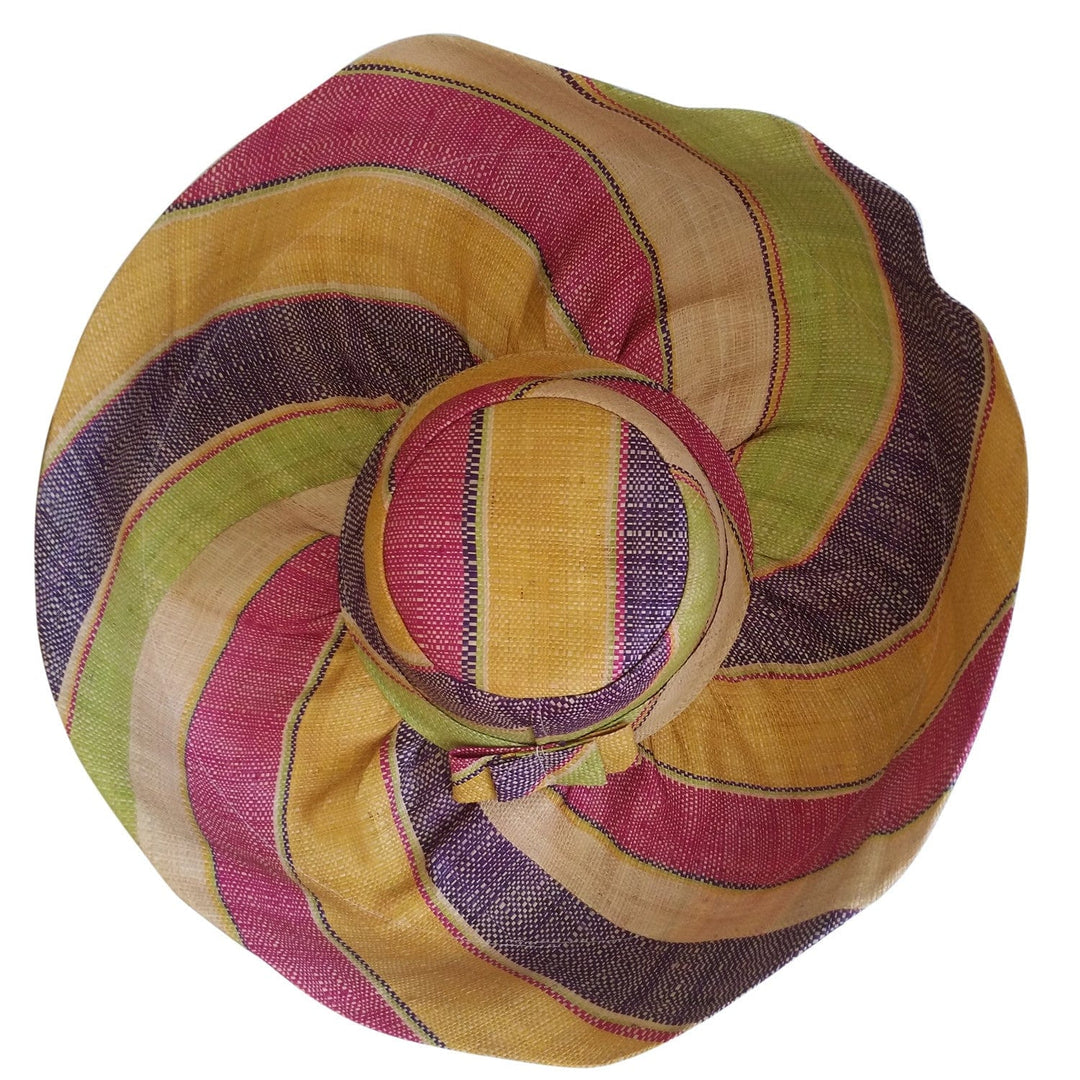 Mbali: Hand Woven Multicolored Madagascar Big Brim Raffia Sun Hat