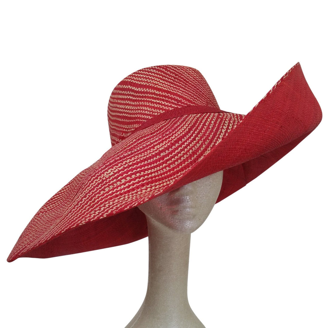 Nyala: Hand Woven Red Madagascar Big Brim Raffia Sun Hat