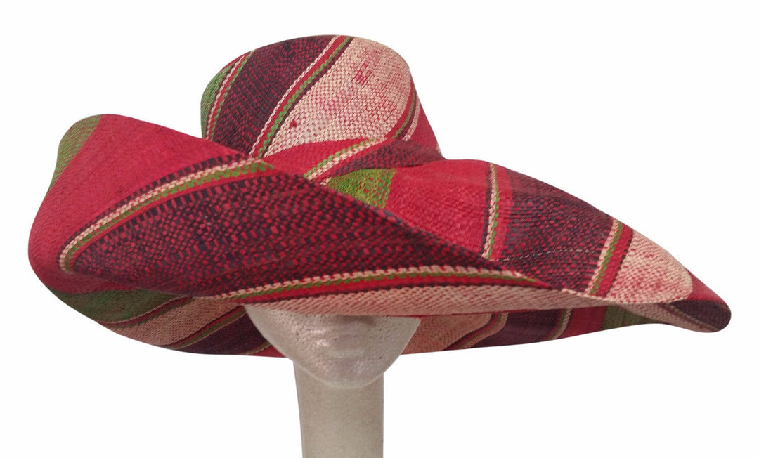 Nontle: Hand Woven Multicolored Madagascar Big Brim Raffia Sun Hat