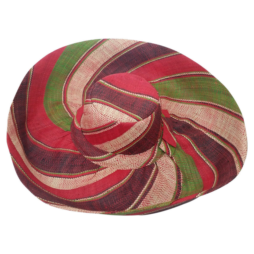 Nontle: Hand Woven Multicolored Madagascar Big Brim Raffia Sun Hat
