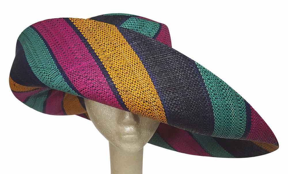 Aba: Hand Made Big Brim Multicolored Madagascar Big Brim Shapeable Sun Hat