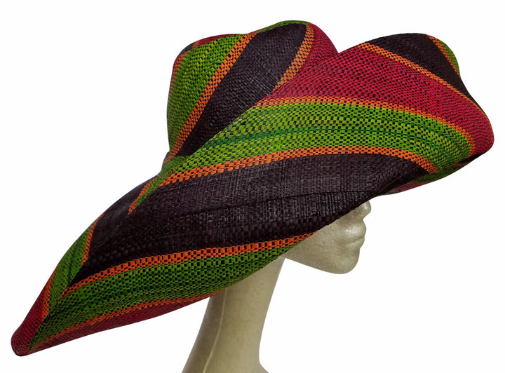 Abeo: Multicolored Madagascar Big Brim Raffia Sun Hat