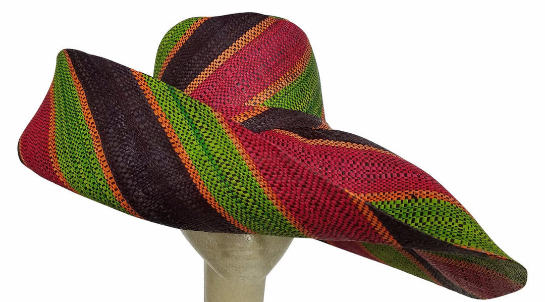 Abeo: Multicolored Madagascar Big Brim Raffia Sun Hat