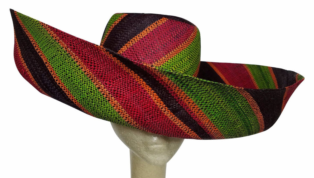 Abeo: Multicolored Madagascar Big Brim Raffia Sun Hat