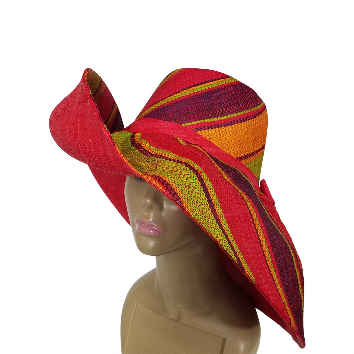 2 of 3: Uchenna: Authentic African Hand Made Madagsacar Raffia Big Brim Sun Hat
