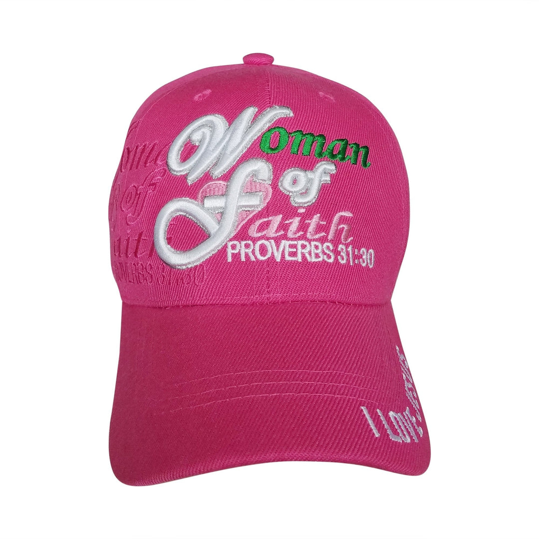 Woman of Faith: I Love Jesus Adjustable Women's Baseball Cap (Fuchsia)