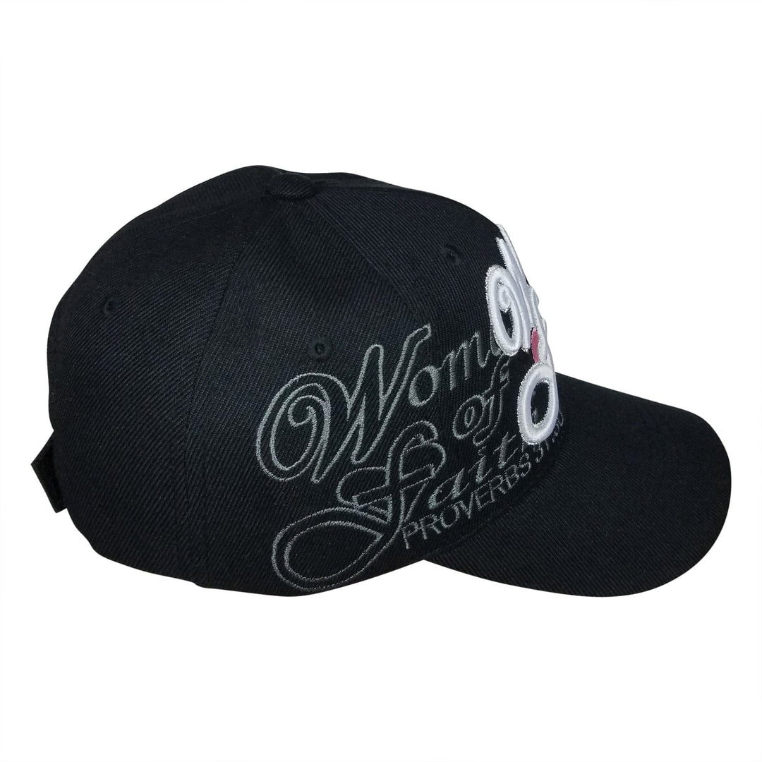 Woman of Faith: I Love Jesus Adjustable Women's Baseball Cap (Black)