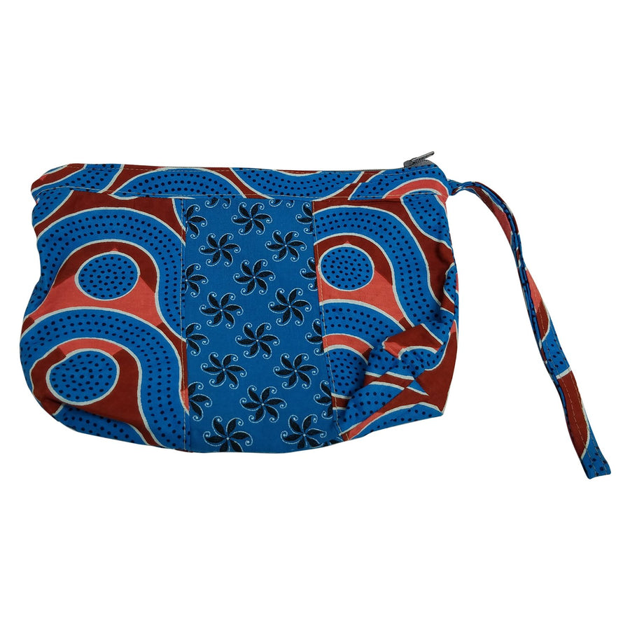 Big Bend: African Fabric Cosmetic/Make-Up Bag/Wristlet by Timbali Crafts