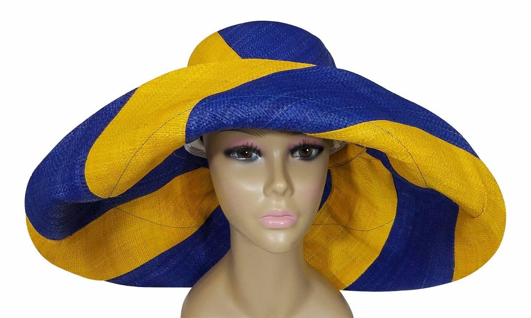 Sigma Gamma Rho Inspired Hand Made Multicolored Big Brim Raffia Sun Hat