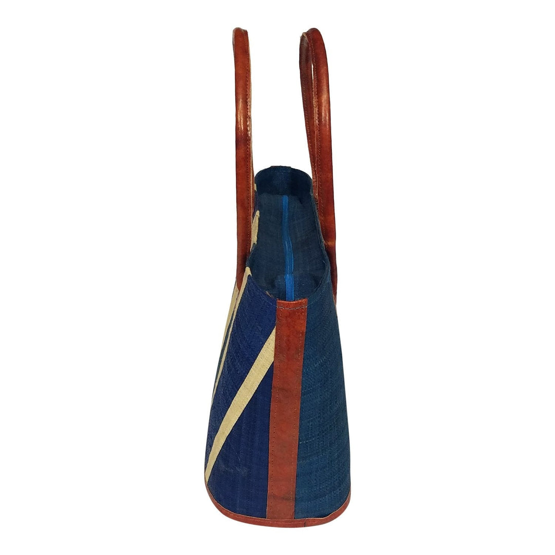 Finoana: Authentic Hand Woven Multicolor Madagascar Raffia Hand Bag