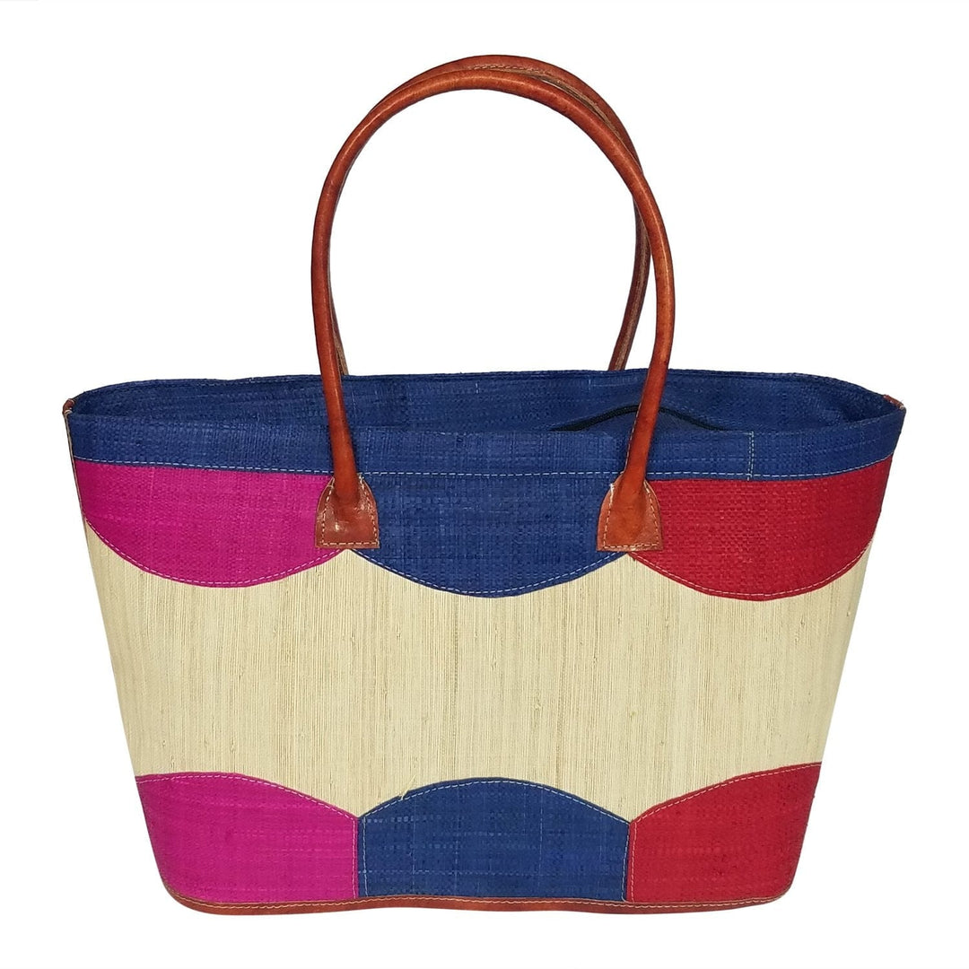 Erica: Authentic Handmade Multicolored Madagascar Raffia Bubbles Hand Bag