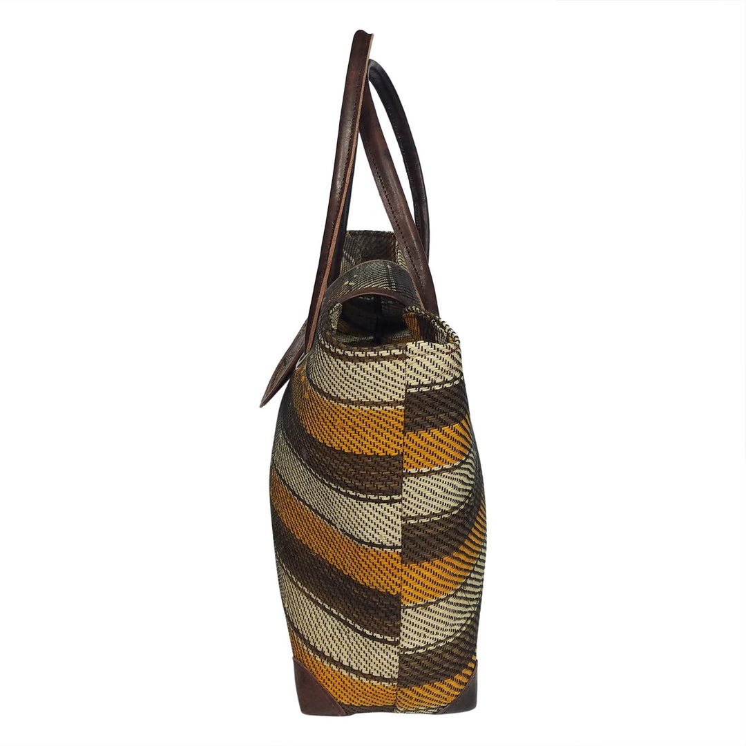 Nirina: Authentic Hand Woven Madagascar Multicolor Raffia Voninkazo Hand Bag