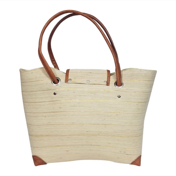 Manou: Authentic Hand Woven Natural/Cream Madagascar Raffia Voninkazo Hand Bag