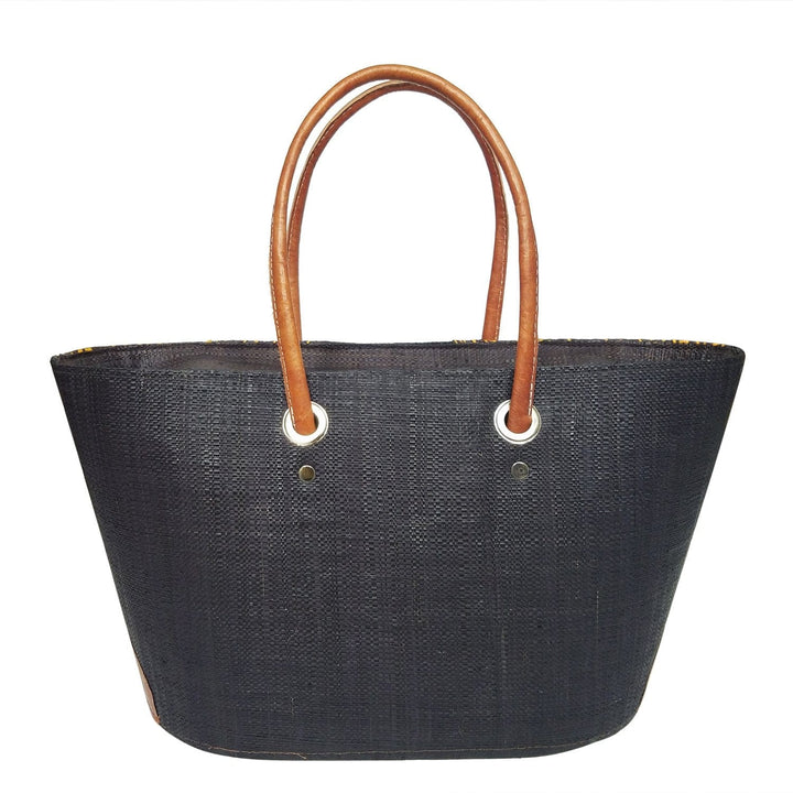 Raissa: Authentic Handmade Multicolor Madagascar Raffia Buttons Hand Bag