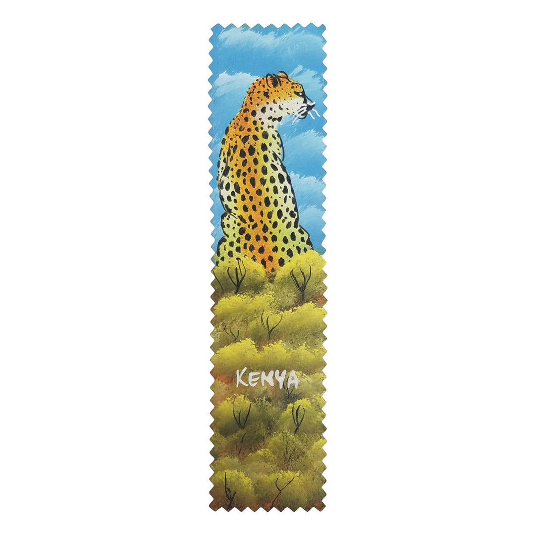 Cheetah: Authentic African Hand Painted Leather Bookmark by Henry Mburu