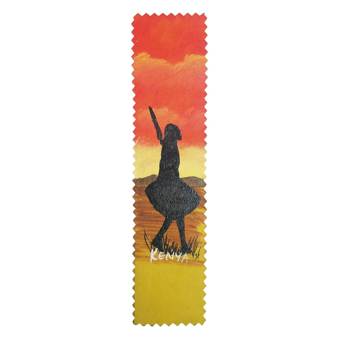 Maasai Warrior: Authentic African Hand Painted Leather Bookmark by Henry Mburu