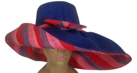 Bapoto: Authentic African Handwoven Multicolor Madagascar Big Brim Raffia Sun Hat