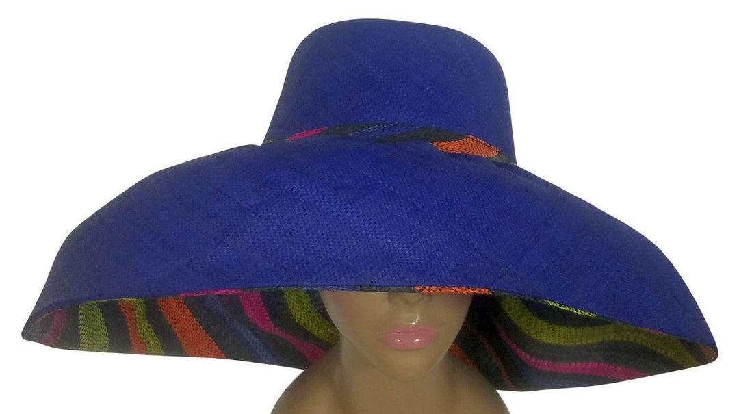 Adongo: Handwoven Multicolor Madagascar Big Brim Raffia Sun Hat