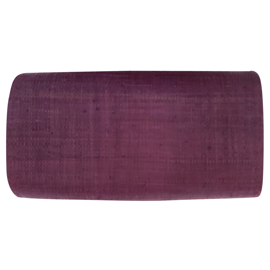 Authentic Handwoven Purple Madagascar Raffia Clutch with Natural Accents