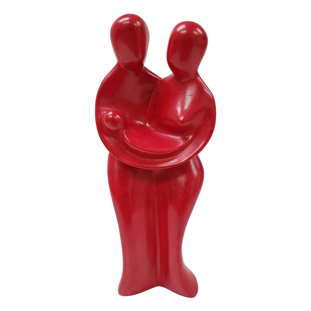 Growing Family: Authentic Handmade African Soapstone Sculpture (Red)
