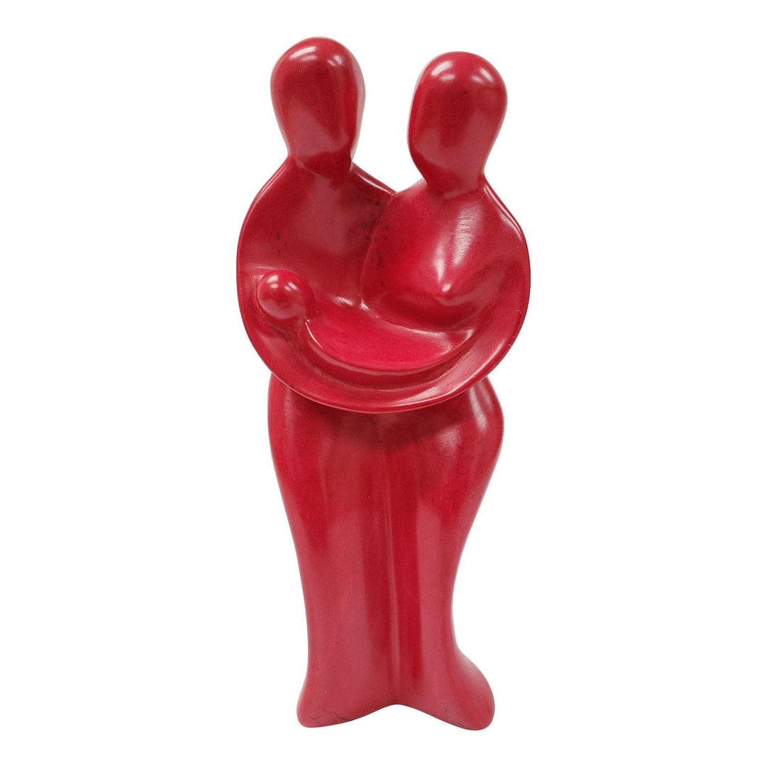 Growing Family: Authentic Handmade African Soapstone Sculpture (Red)