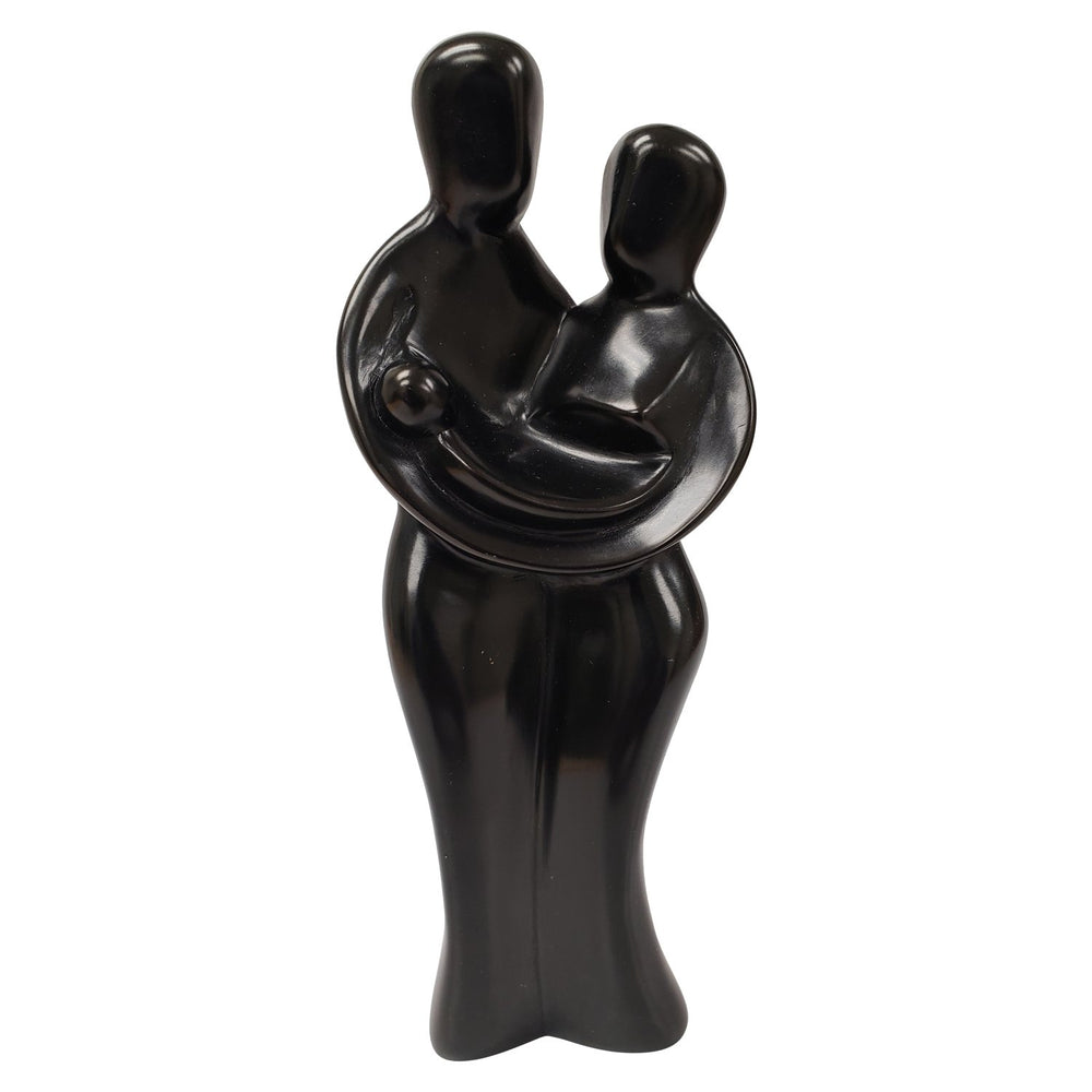 Growing Family: Authentic Handmade African Soapstone Sculpture (Black)