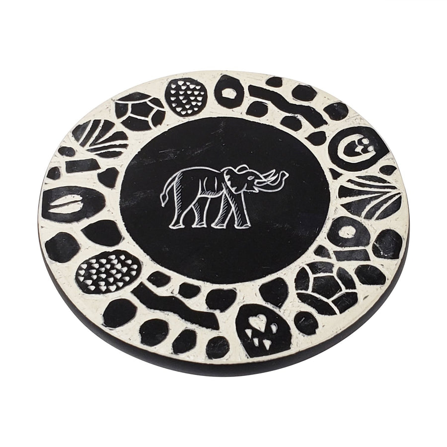 Authentic African Hand Made Soapstone Coaster Set (Kenya) by Boutique Africa